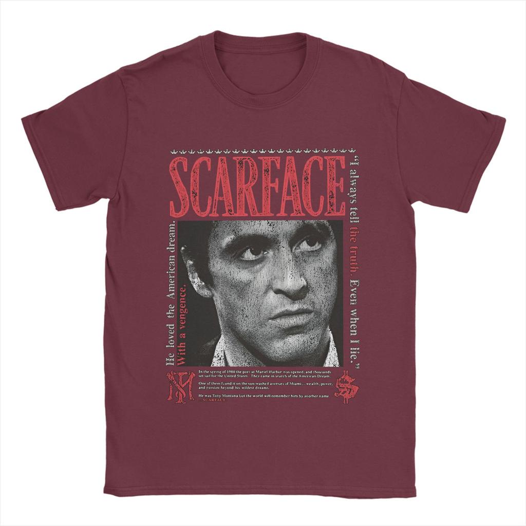 Забавные классические футболки 90-х годов Scarface для мужчин, с круглым вырезом, из чистого хлопка, с коротким рукавом, больших размеров