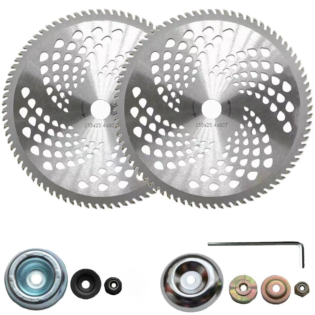 40/60/80 Teeth Mower Head Blade 1/2pcs Durable Wood Mower Disc Fixed Four-Piece Set for Lawn Mower Garden Weed Mower Parts