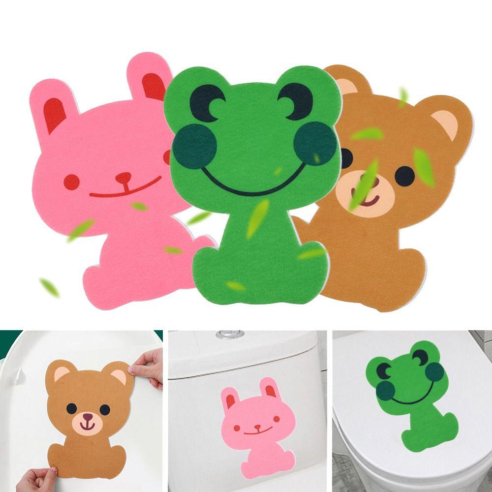 Самоклеящиеся наклейки для туалета, дезодоранта, мультяшные животные, туалетные наклейки для ароматерапии, ванная комната
