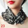 Women Jewelry Accessory Headscarf Pearl Headband Gold Thread Stretch Lace Scarf Necklace