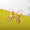 Fashion Scrub Three Star Stud Earrings Five-pointed Stars Without Pierced Ear Clips Simple Jewelry AVE