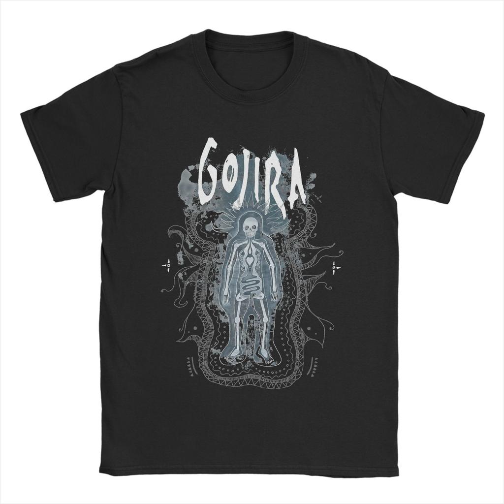 Men Gojiras Rock Metal Band T Shirt 100% Cotton Tops Novelty Short Sleeve O Neck Tees Gift Idea T-Shirts
