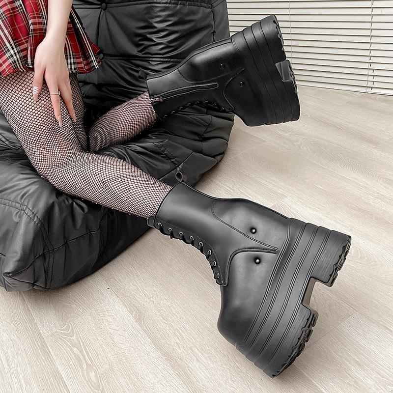 17Cm Heightening Shoes Cos Integrated Thick-soled Heightening Martin Boots Small Large-size Comic-Con Thick-soled Shoes