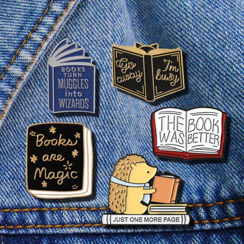 1Pc Books Are Magic Book Enamel Pins Reader Brooches Book Badges Lapel Pins Gift for Book Lover Reading Bibliophile Student
