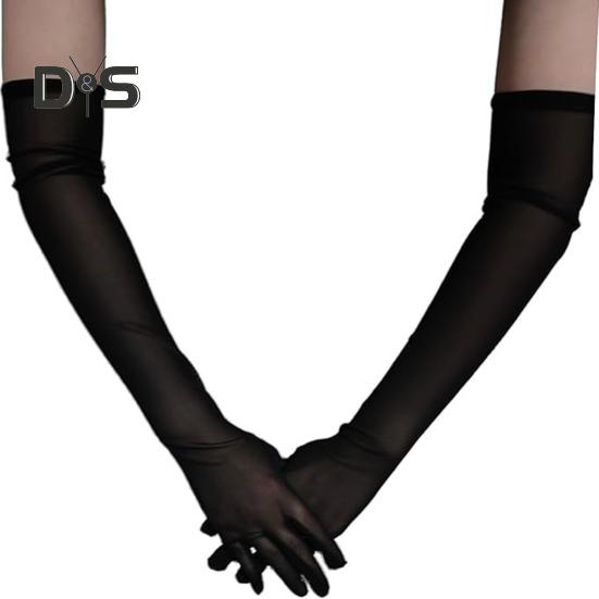 1 пара женских выпускных рукавов, прозрачная сетка, удлиненные солнцезащитные ультратонкие манжеты для выступлений, свадебных фотосессий