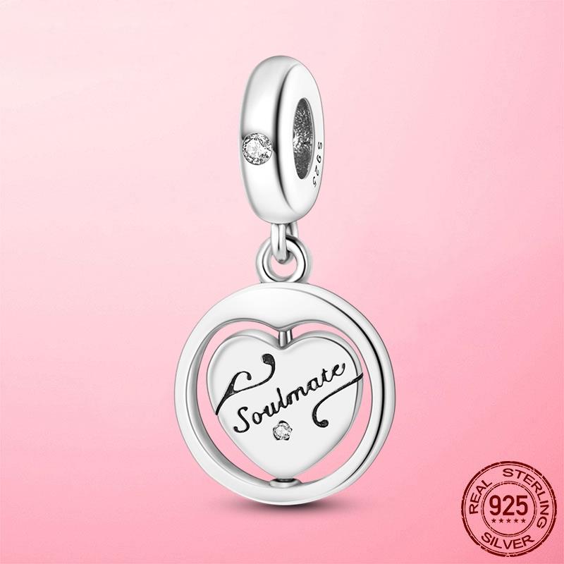 Горячая подвеска в виде сердца в виде компаса, подвеска в виде бусины, серебряная подвеска 925 пробы, оригинальный браслет MULA, сделай сам для изготовления ювелирных изделий