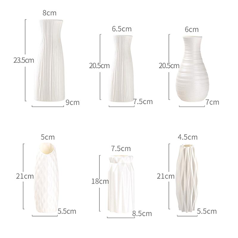 Nordic вазы Пластиковые имитация Керамический цветочный горшок Гостиная Рабочий стол Домашний Обеденный Свадебный стол Декор Орнамент