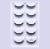 AMSNCN NEW 5Pair 100% Real 3D Mink Lashes Soft Natural False Eyelashes Makeup Long Eye Lashes Eyelash Extension CiliosH13mini