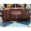 New Men's Leather Large Duffel Travel Gym Weekend Overnight Bag Flap Cover