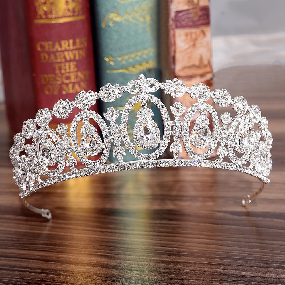 Popular New Baroque Multi-color Rhinestone Bridal Crown Headband Wedding Alloy Accessories