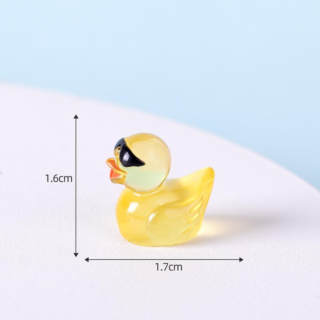 Adorable Resin Miniature Duck Figurine With Glow In The Dark Sunglasses For Garden Decor