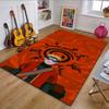 Blonde Ninja with Orange Spiral Background Patterned carpet, non slip mat suitable for living room and bedroom sofas
