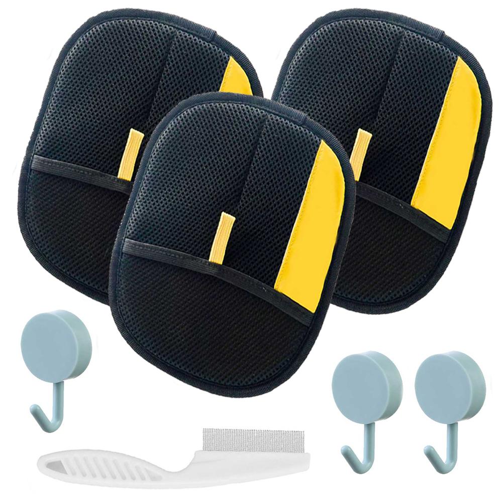 3/2/1Pc Pet Hair Remover with Brush & Hook Portable Washable Clothes Hair Dehairing Gloves Pet Cleaning Products Pet Accessories
