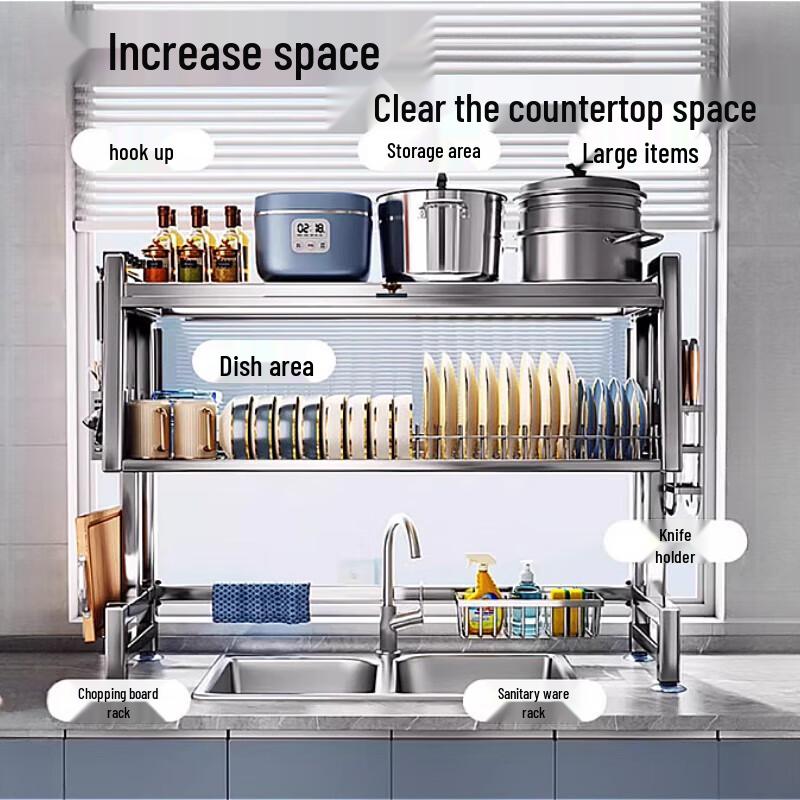 Beifu Stainless Steel Over-Sink Dish Drying Rack