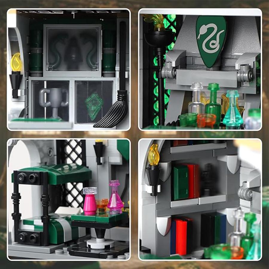 Non-Toxic 1388Pcs Moc Slthrin House Model Kit Movie Building Blocks Assembly Toys Gifts For Kids Adults Collectible Hary