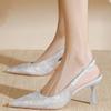 Fashion 2024 Summer New Fashion Women Pumps Solid Slip-on High Heels Sexy Shoes for Women Pointed Toe Party Dress Shallow Sandals Female