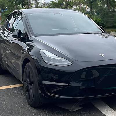 2 шт. Накладка на передний противотуманный фонарь для Tesla Model Y 2020-2025, накладка-лезвие, спойлер, ветрозащитный нож, бампер, глянцевый черный ABS, тюнинг
