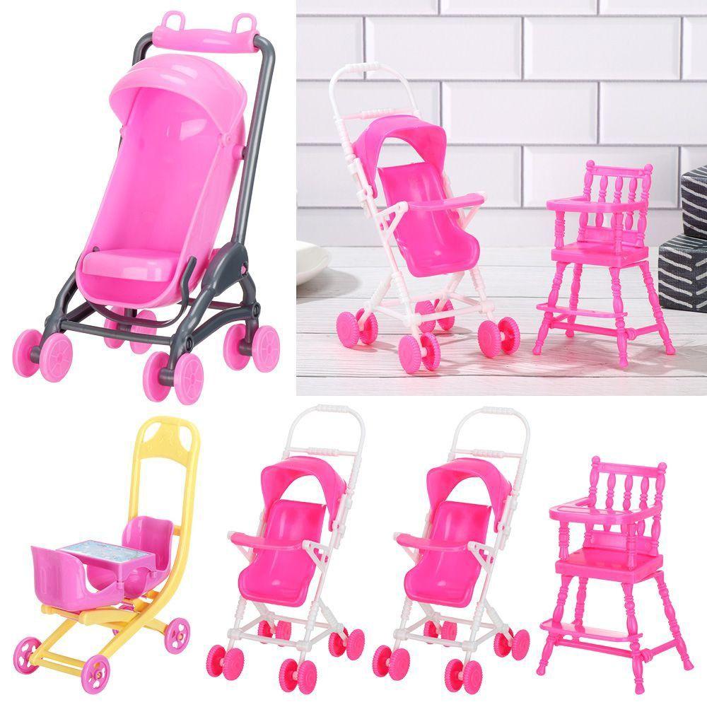 Car Playing House Dollhouse Furniture Miniature Baby Stroller Infant Carts Dolls Accessories