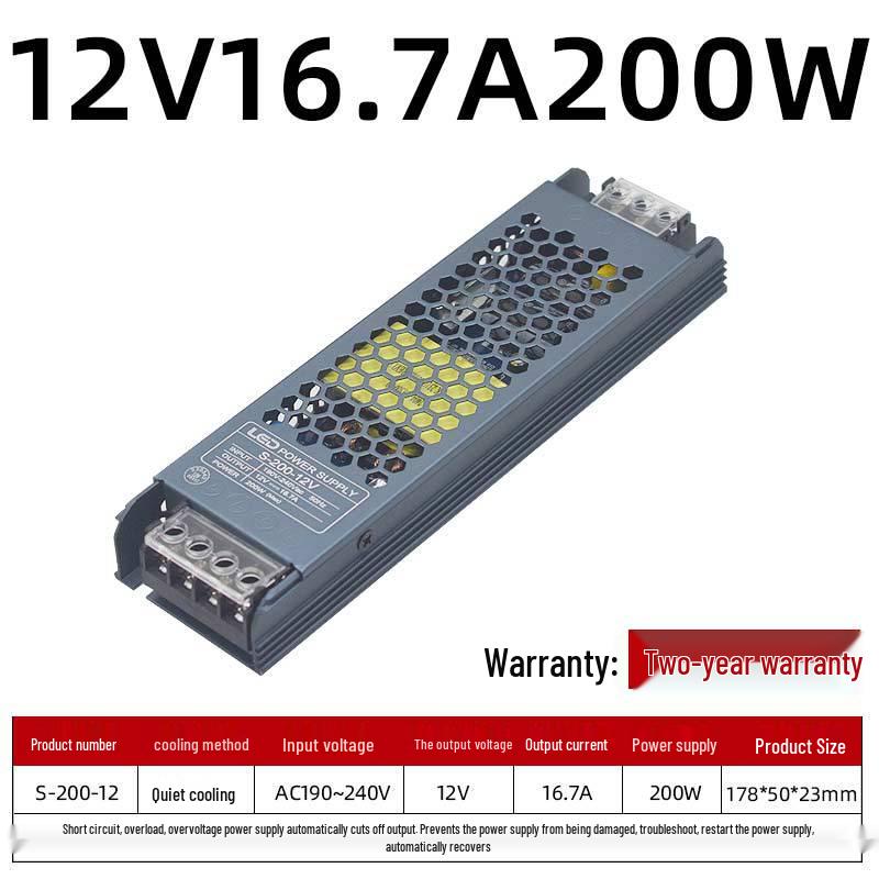 Ультратонкий светодиодный блок питания для светодиодных лент: Бесшумный трансформатор 220 В в 24 В/12 В для рекламных дисплеев.