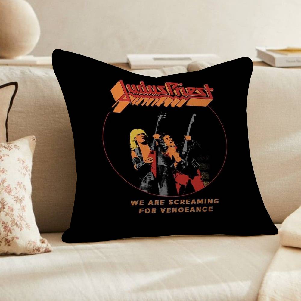 PC JJudas Priest Heavy Metal Band Pillow Cushion Cover Pillowcase Living Room Sofa Home Decor Customized