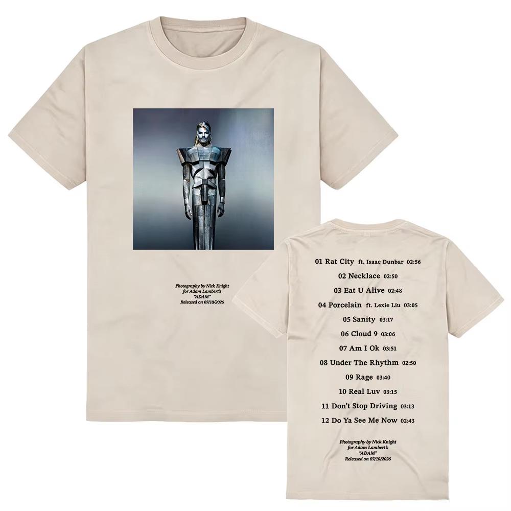 Summer Hot Sale AdamLambert Adam Album T-shirt Short Sleeve Summer O-neck Female Tshirts Unisex Harajuku Cotton Hip Hop Streetwear Oversized T-shirt