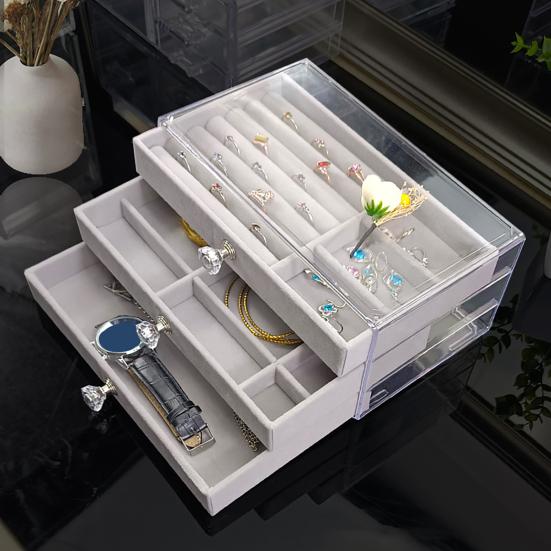 Прозрачная крышка, практичная, стильная, пыленепроницаемая, с канавками, органайзер для ювелирных изделий, держатель дисплея