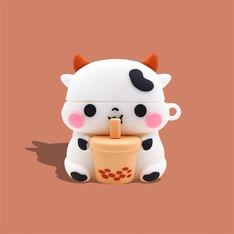 Boba Dairy Cow Cute Cartoon для AirPods Pro 2 1 Чехол Силиконовый чехол для наушников и гарнитуры Чехол для Air Pods 2 Pro Funda