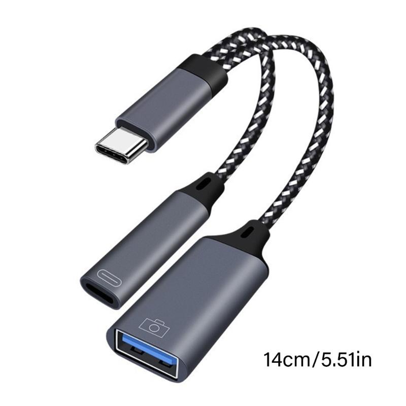 USB C Y-кабель OTG-адаптер USB C на USB OTG разветвитель Поддержка быстрой зарядки Высокоскоростная синхронизация данных Подключение клавиатур