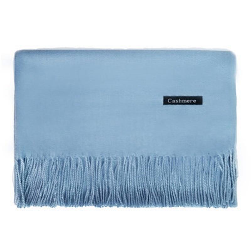 Mid-Length Wear Warm Outer Autumn Winter Artificial New Solid Color Sweet Fashion Cashmere Scarf Tassel Scarf