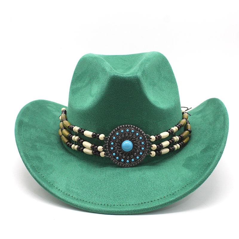 Замшевая ковбойская шляпа для мужчин и женщин, походная шляпа с закрученным краем, этническая шляпа-цилиндр, фетровая шляпа