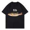 Смешная футболка с мемом Fih Fish Модная футболка с коротким рукавом Женские повседневные свободные топы Летняя мода Уличная одежда Эстетичная одежда