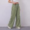 Женские брюки с завязками на резинке и широкими штанинами, контрастные цветные полосатые принты, низкая талия, повседневные пляжные брюки для отпуска