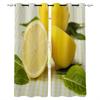 Черные светонепроницаемые шторы с рисунком желтых лимонных листьев для детей, домашний декор, спальня, гостиная, высоко затемняющие оконные шторы