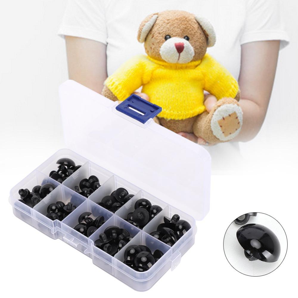 100pcs Plastic Plastic Crafts Black Toy Accessories Doll Accessories Doll Eyes Sewing Accessories