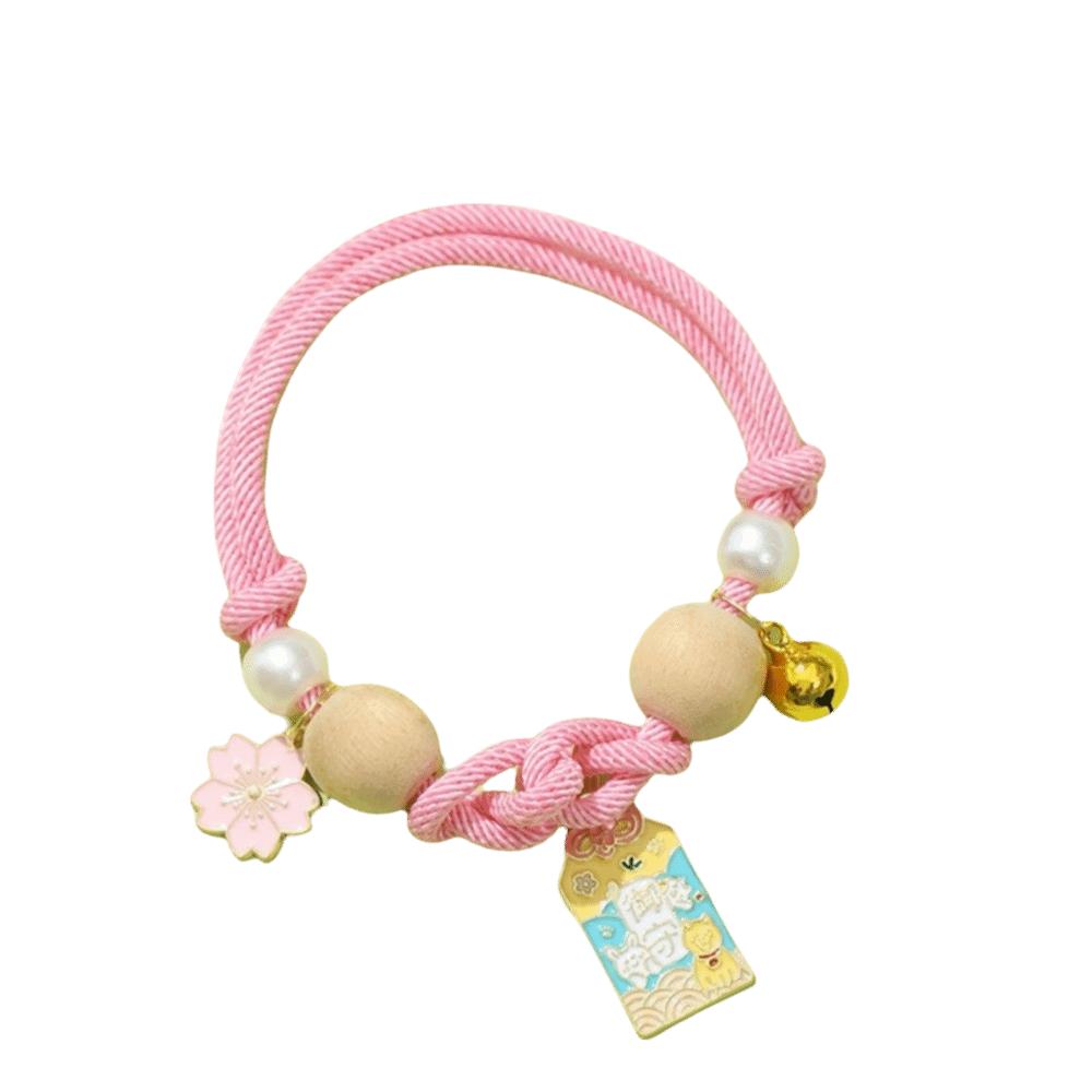 Adjustable Cat Flea Collar Handmade Pet Wooden Ball Collar Antiflea Tick Collar Outdoor Use