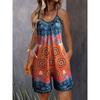 Womens Summer Casual Sleeveless Rompers Spaghetti Strap Adjustable Loose Shorts Jumpsuit with Pockets