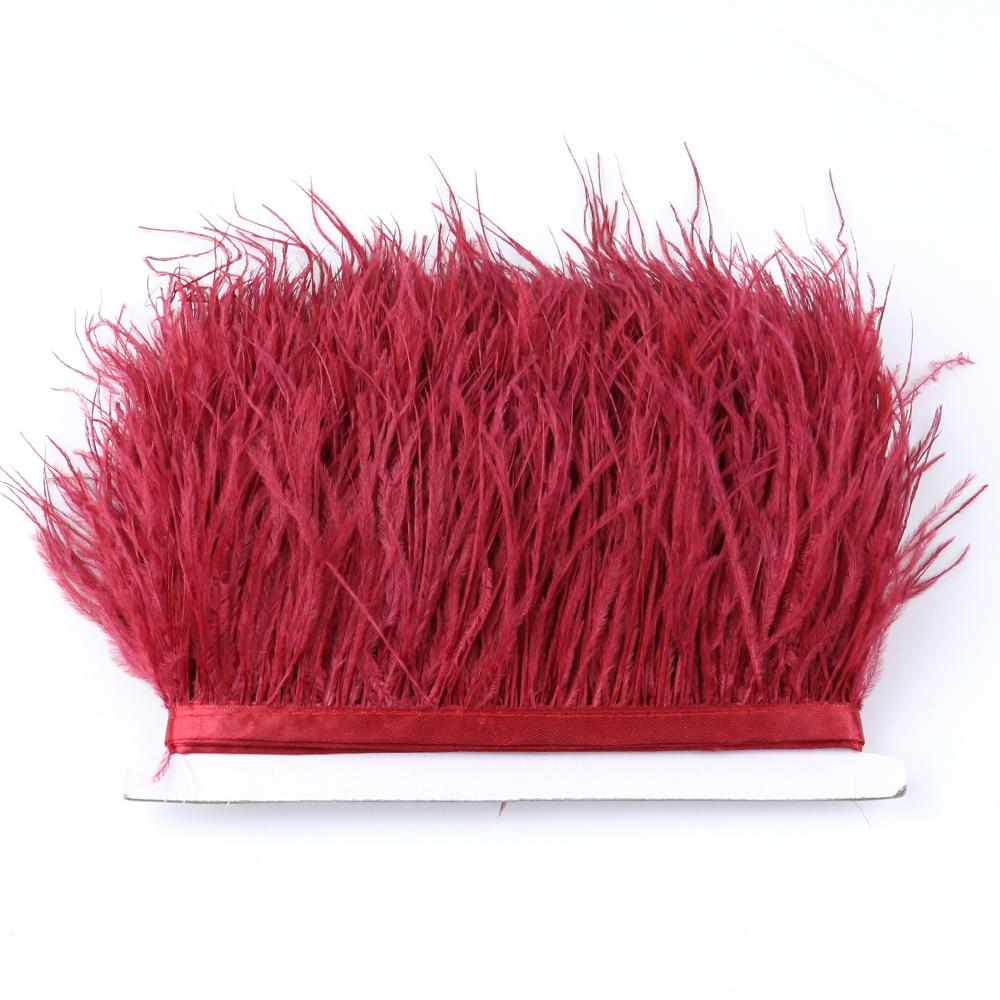 Перо 1 метр Пушистое Синее Страусиные Перья Отделка Бахрома 8-10 см Свадебное Украшение Лента из Перьев для Вечеринки Одежды Шитье Перья Поделки