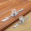 European Modern Crystal Handle for Wardrobe Cabinet Door - Silver Finish, Single Hole