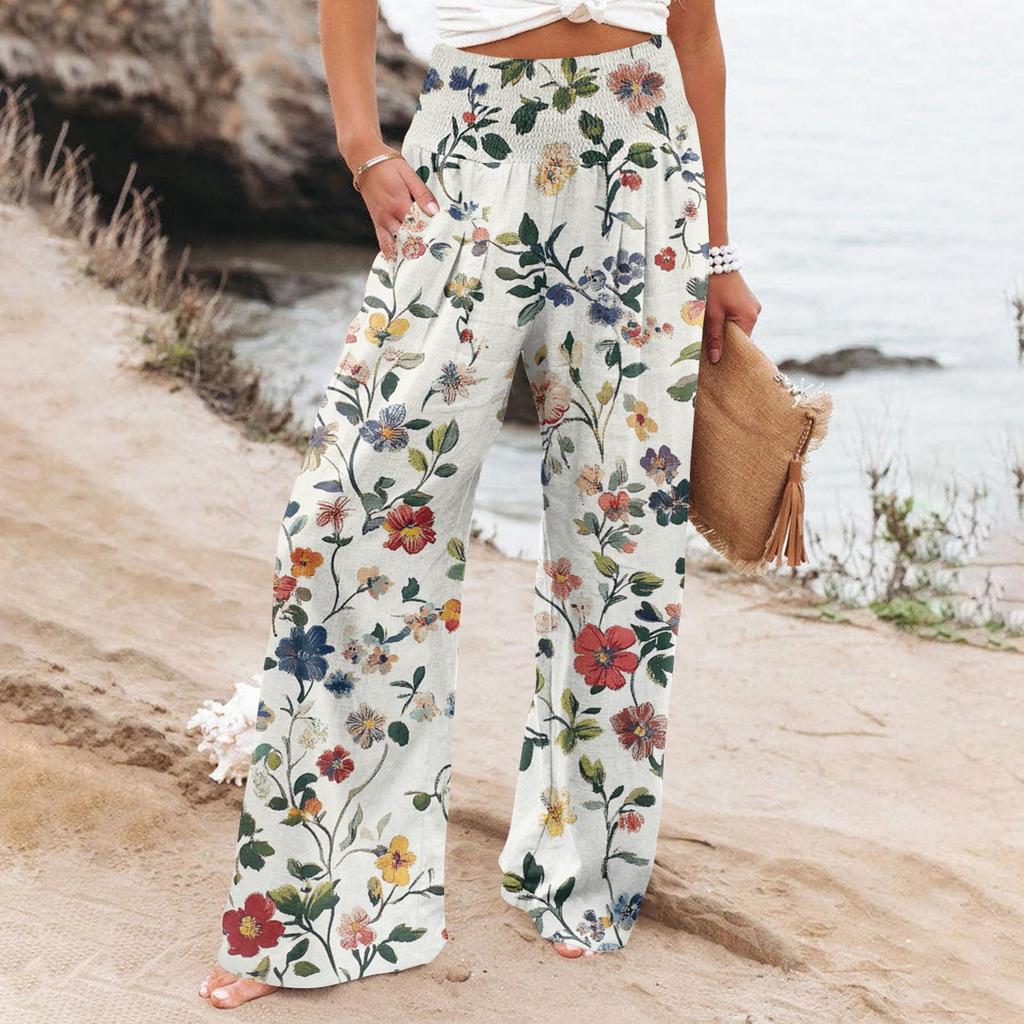 Women's Casual Pants Loose Soft Solid Color  Wide Leg Long Pants High Waist Straight Leg Pants