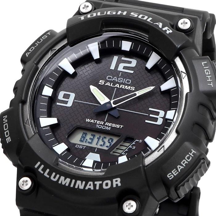 Мужские аналого-цифровые кварцевые часы Casio Tough Solar серии AQ-S810 (Черный AQ-S810W-1AV)