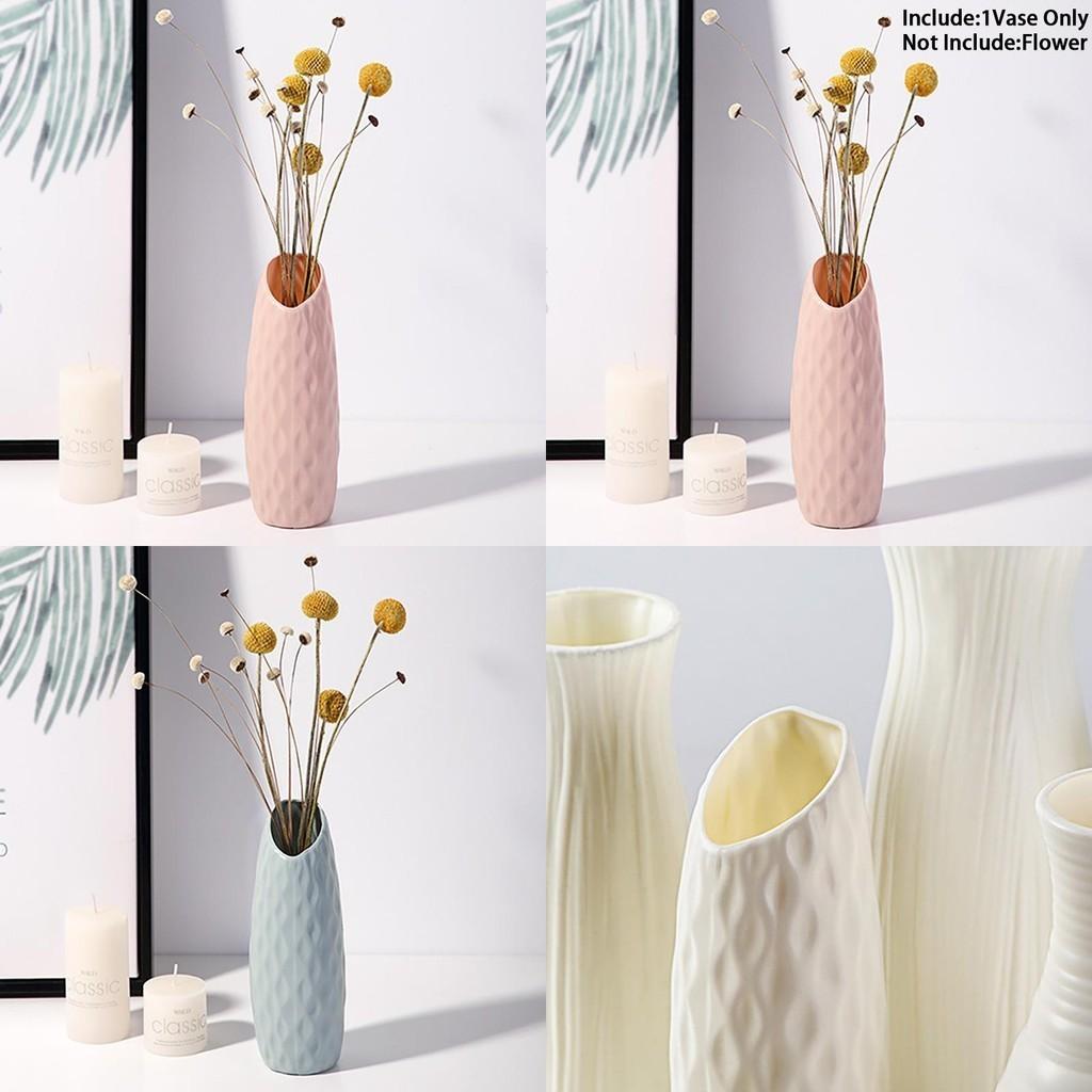 Elegant Plastic Flower Vase Stunning Imitation Ceramic Floral Pot For Home Decoration