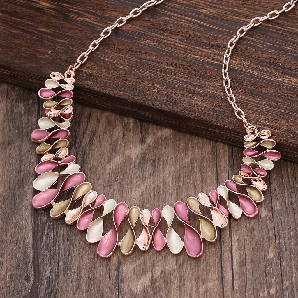 Эмалевый цвет полый геометрический цветок длинная подвеска, женская подвеска-ожерелье в форме сердца с высоким чувством универсальности