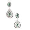 Les Trésors De Lily [L7683] - Silver Earrings 'Sissi' Green White Silver (rhodium Plated) - 31x14 Mm