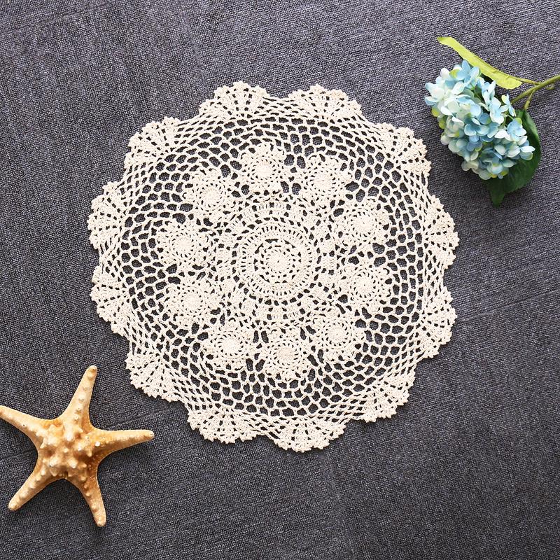 1 шт. круглая скатерть салфетка скатерть крючком кружево хлопок чехол коврик банкет свадьба украшение