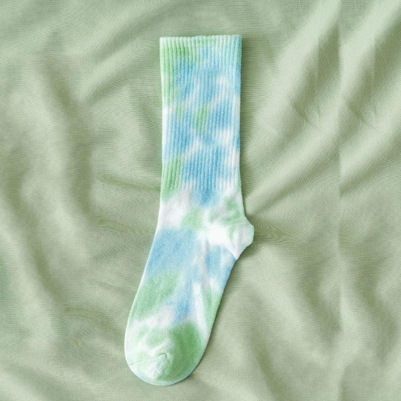 Мужские и женские носки Хлопковые носки-трубы с принтом тай-дай для скейтбординга и хип-хопа Белые носки Кружевные носки для женщин