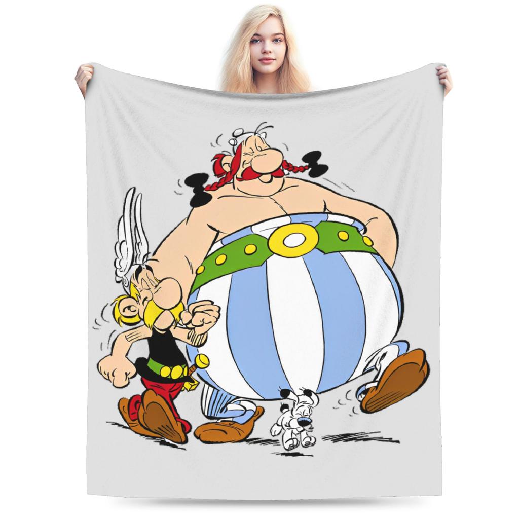 Asterixs And Obelixs Blanket Coral Fleece Plush Spring/Autumn  Lightweight Throw Blanket for Home Car Plush Thin Quilt