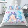 Комплект постельного белья, пододеяльник для детской кроватки, детский, синий, с рисунком русалки, Edredones Niños Girls, принцесса, полиэстер, пододеяльник