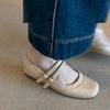 Soft Leather Version~ Soft Leather Flat-bottomed French Temperament Round Head One-word Buckle Mary Jane Shoes Women's Retro Shallow Mouth Ballet S