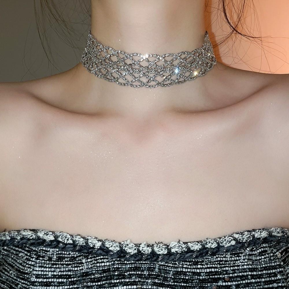 Fashion Retro Temperament Neck Chain Rhinestone Sparkling Collar Chain Bridal