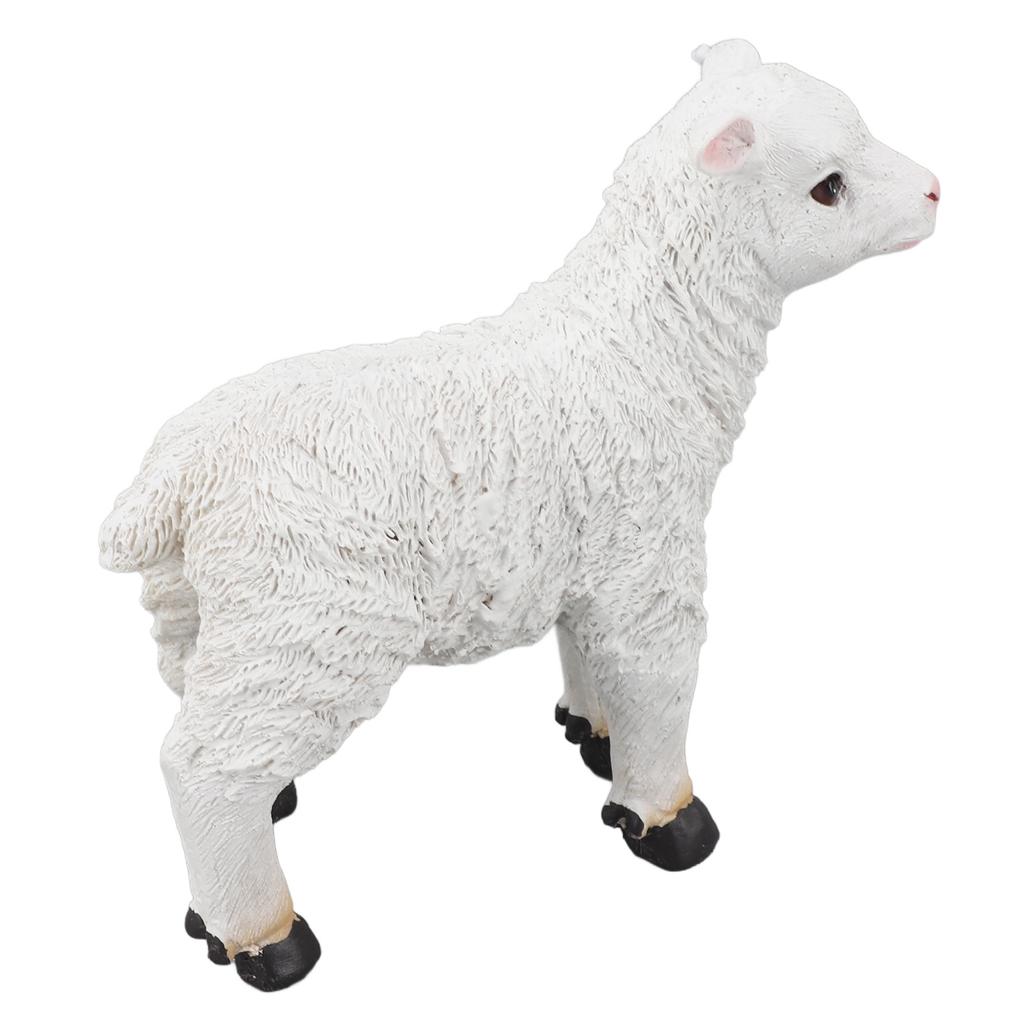 Статуэтка овцы ручной работы, реалистичная фигурка в форме ягненка, смола, садовая скульптура для внутреннего и наружного украшения